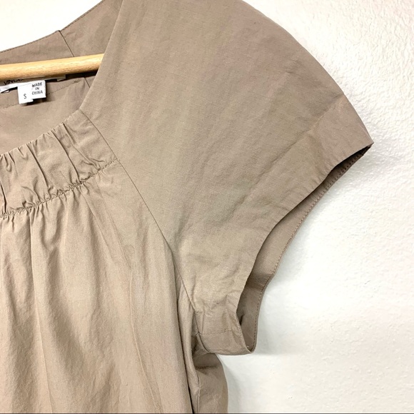 $245 Retail Vince. 100% Cotton Tan Brown Shift Mini Dress Minimalist Size S - Picture 5 of 12